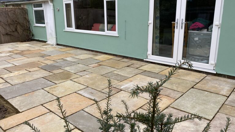 Large garden patio project for a client in Hampshire