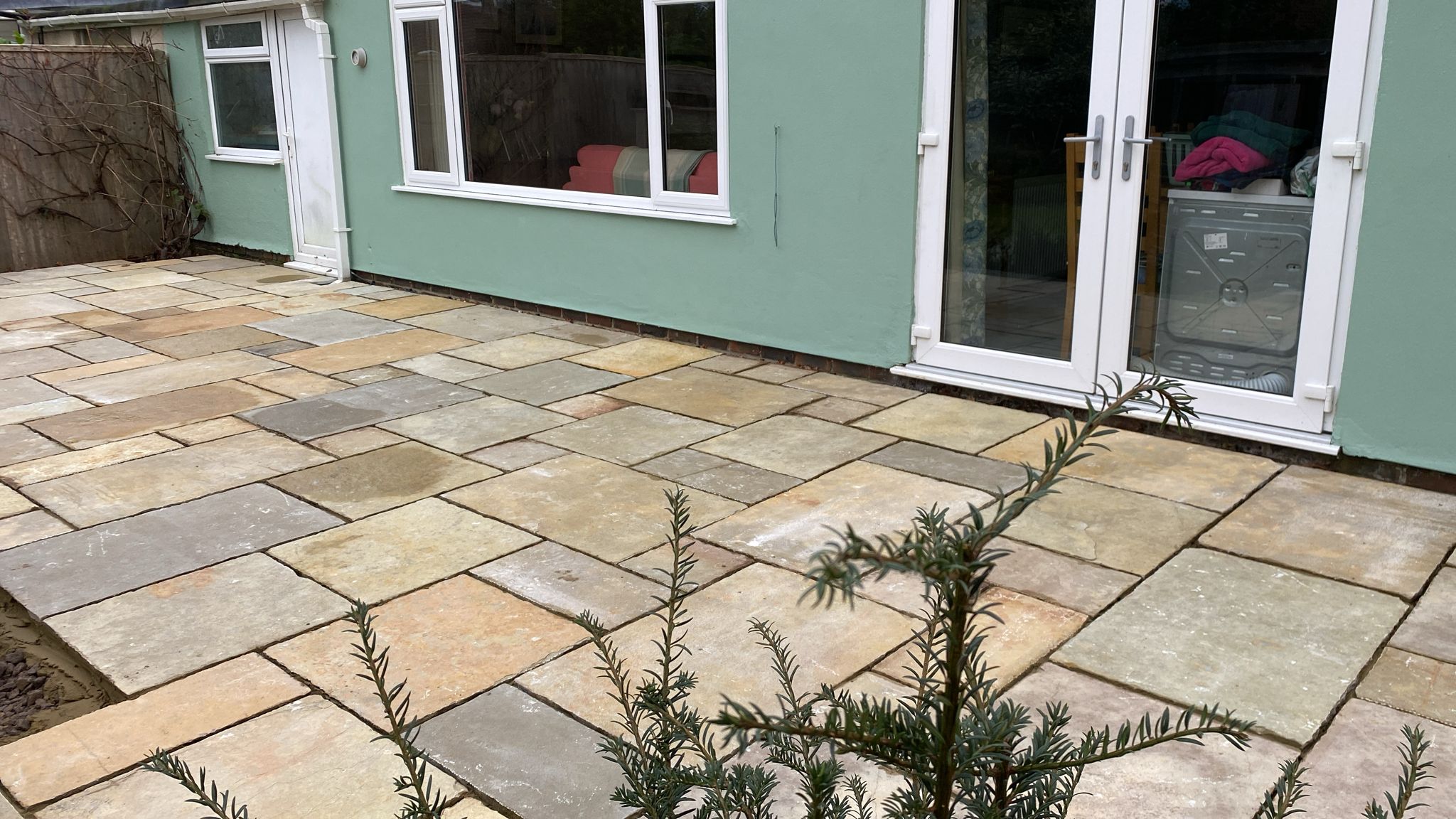 Large garden patio project for a client in Hampshire