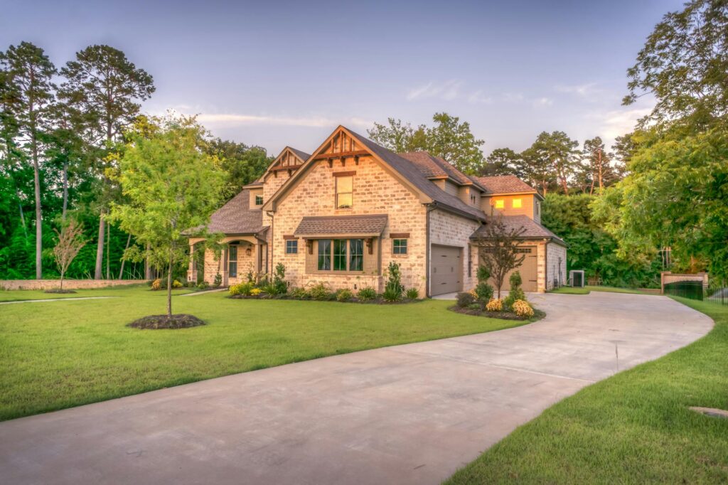 Home driveway with hard slab surface