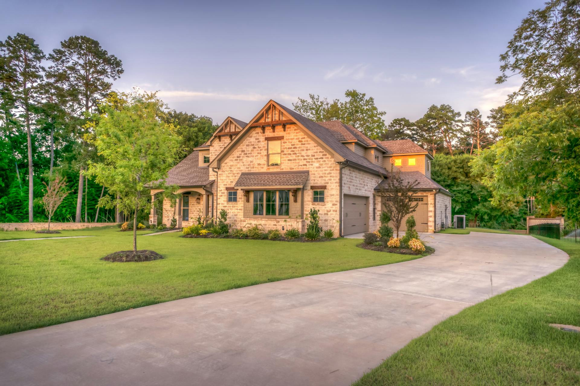 Home driveway with hard slab surface